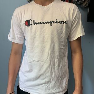 WHITE CHAMPION T SHIRT